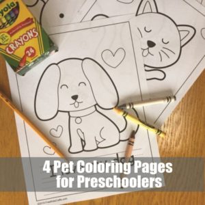 Four Coloring Pages of favorite pets