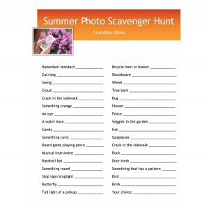 Photo Scavenger Hunt Printable