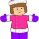 printable winter paper doll for young children