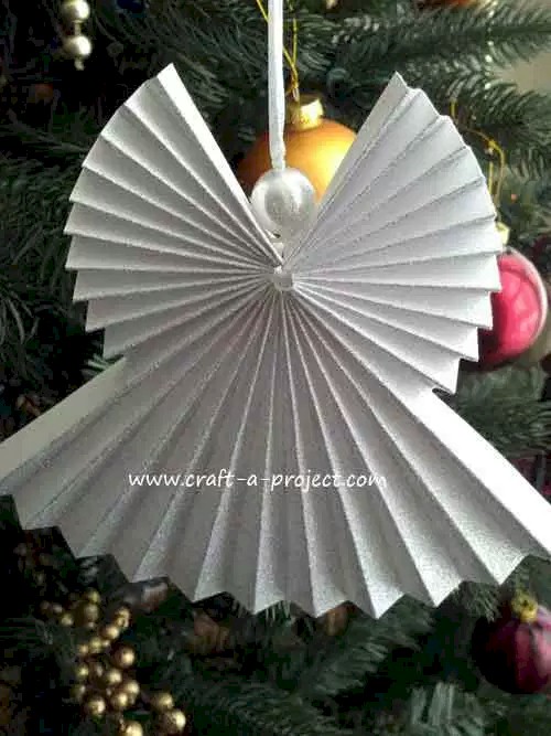 Folded paper angel Christmas ornament