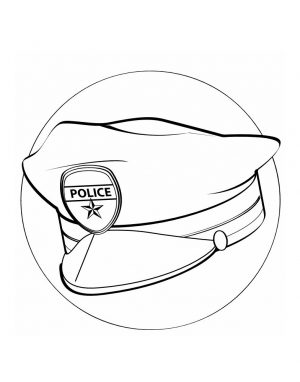 Labor Day Police Hat Coloring Page