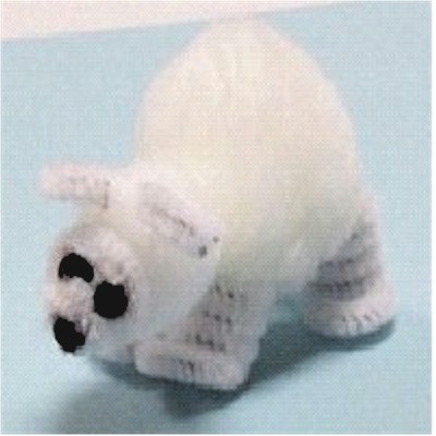 make a fuzzy pom pom polar bear