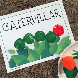 Easy pompom caterpillar craft for preschoolers