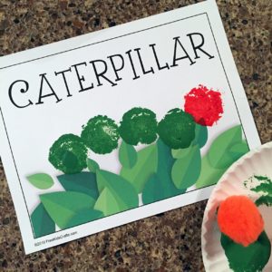 Easy pompom caterpillar craft for preschoolers