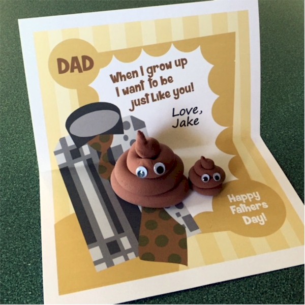 Father's Day Card with Big and Small poop slime