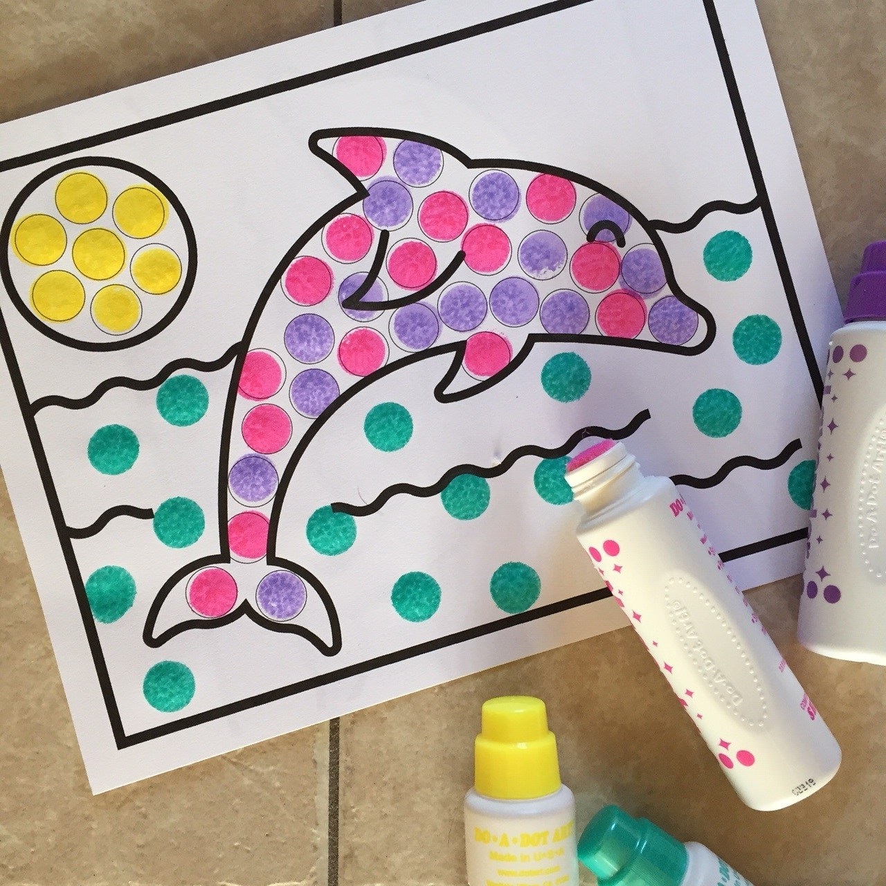 Dolphin dot art activity