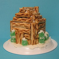 Pretzel Log Cabin