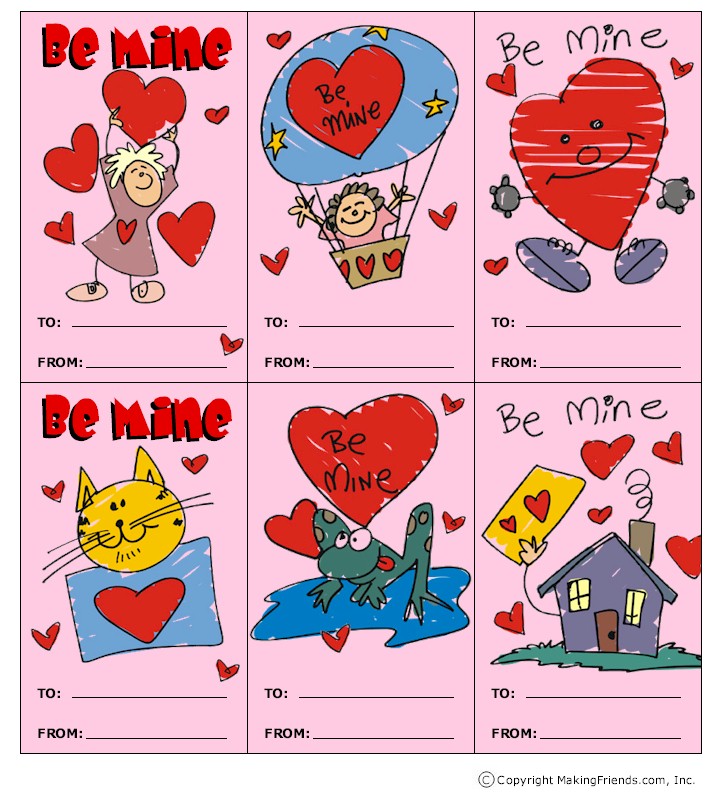 Printable Valentine's Cards For Kids