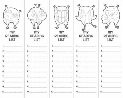 Back To School Reading List Bookmark