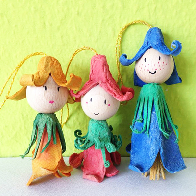 Recycled Egg Carton Flower Fairies