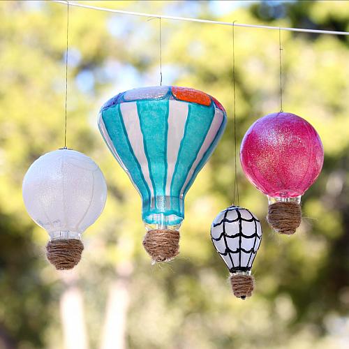 Recycle Light Bulbs into Hot Air Balloons