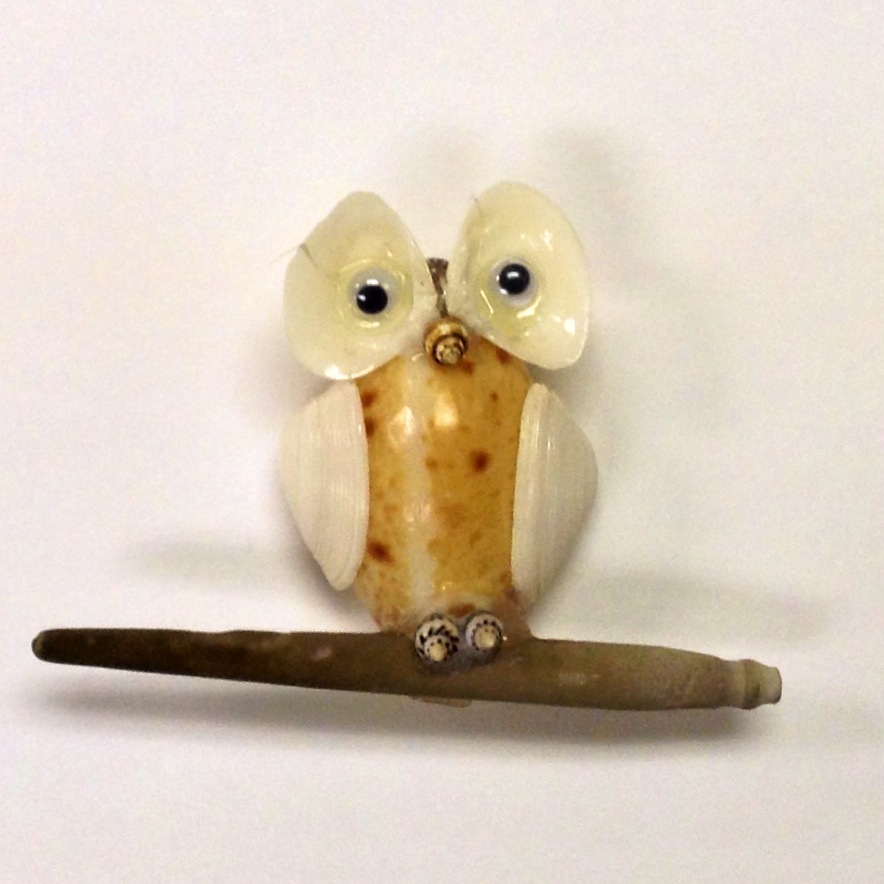 Owl Shell Figurine, Ocean art