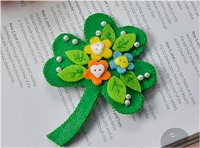 Shamrock Felt Broach