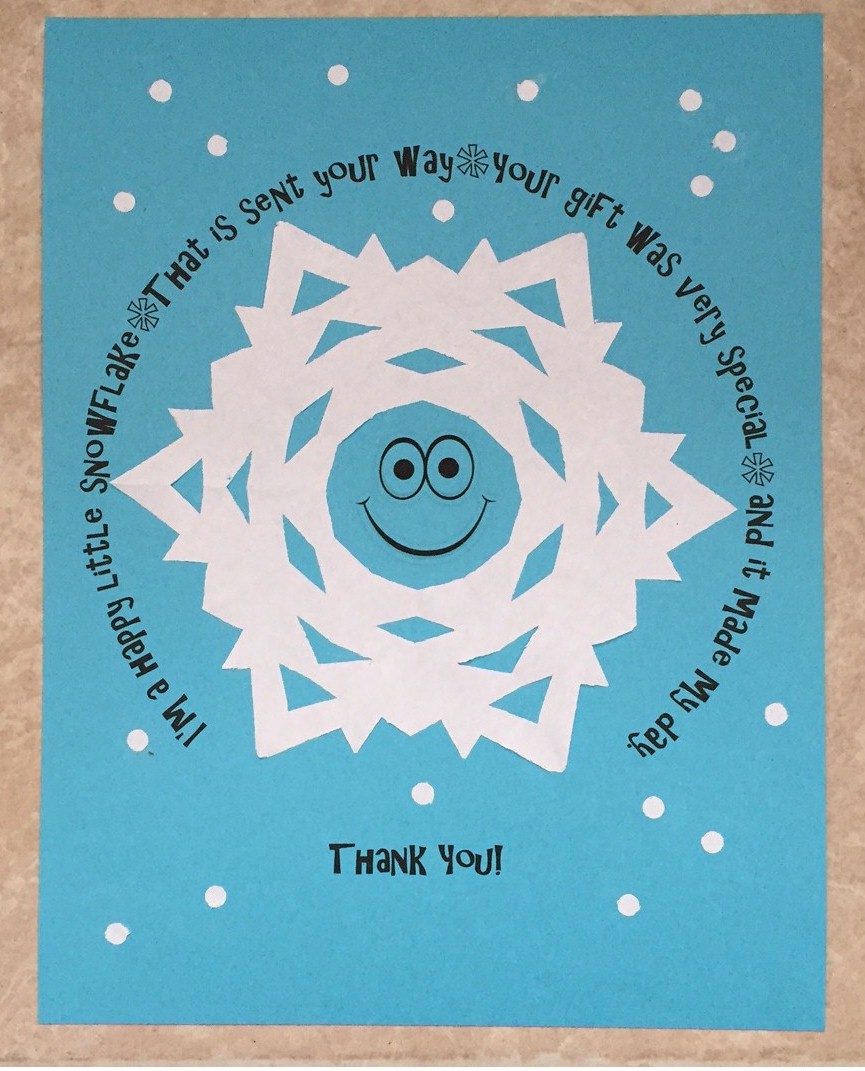 Printable Snowflake Thank You Note