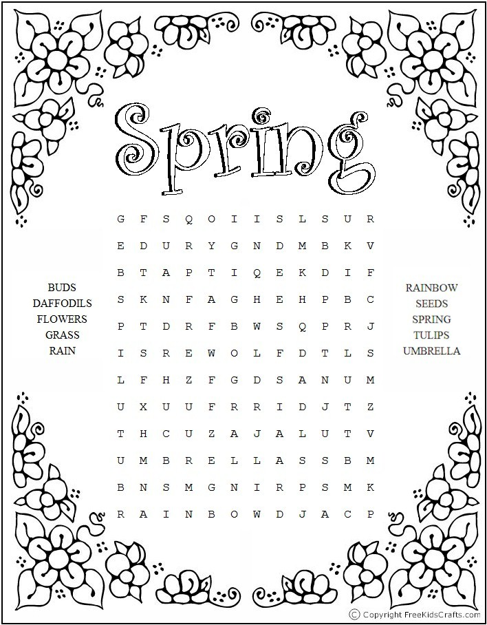 Printable Spring Word Puzzles printable-spring-word-puzzles