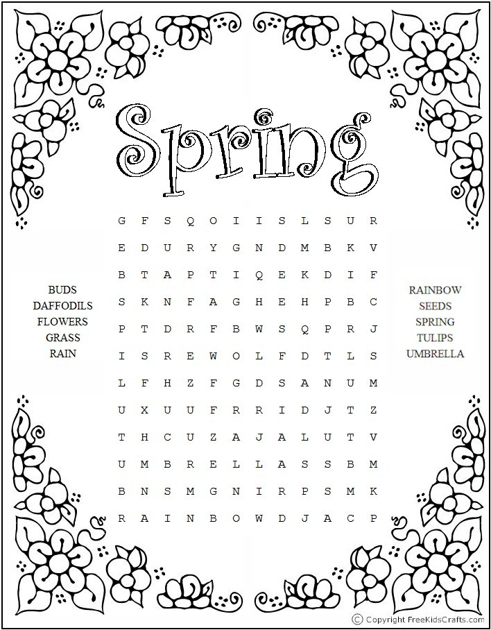 Spring Word Puzzles