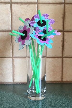 Easy to make flowers on a straw stem.