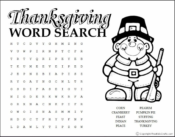 Thanksgiving Word Puzzles