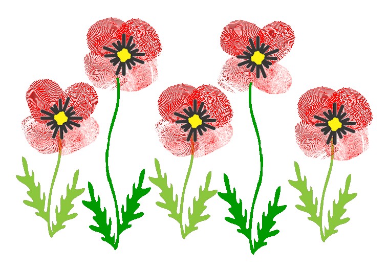 veteran's day thumbprint poppies