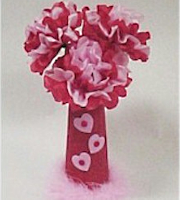 How to make tissue paper flowers for Valentine's Day.