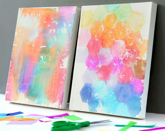 Tissue Paper Painting Craft