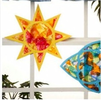 tissue paper star sun catcher