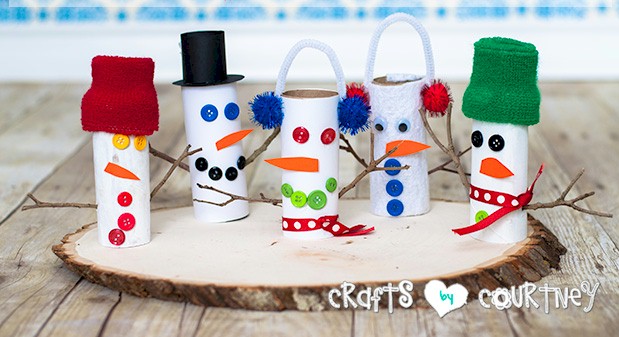 Cardboard Tube Snowmen