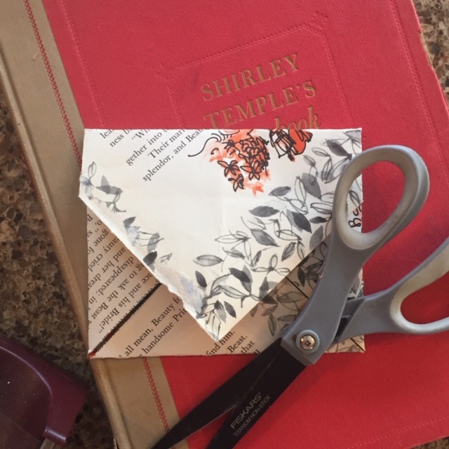 Recycle old book pages into decorative envelopes