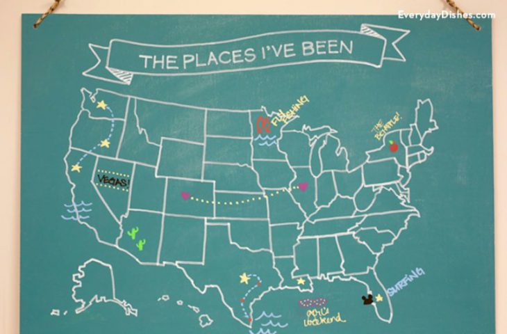 USA Chalkboard Map