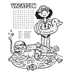 Printable Vacation Word Search