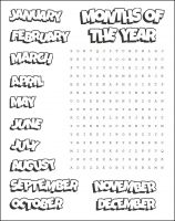 Printable Months of the Year Word Search