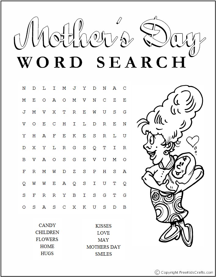 Mother's Day Word Puzzles