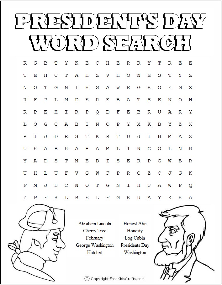 Printable President's Day Word Puzzle