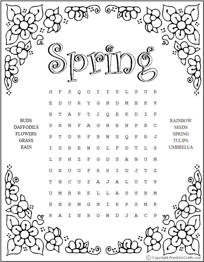 7 Printable Spring Word Searches | Kitty Baby Love