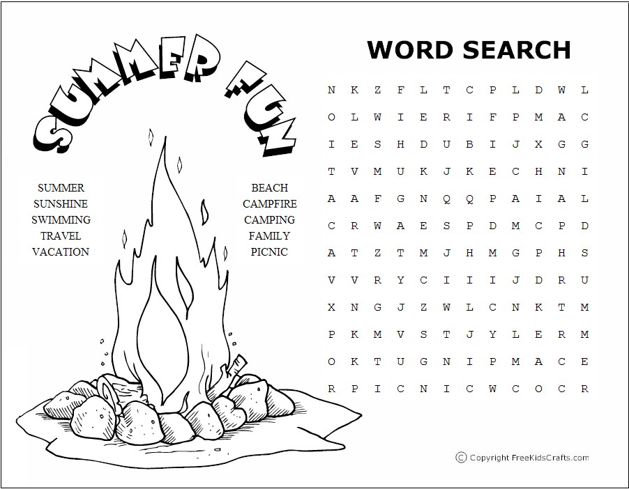 summer word puzzles