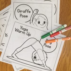 Basic yoga coloring pages for young children